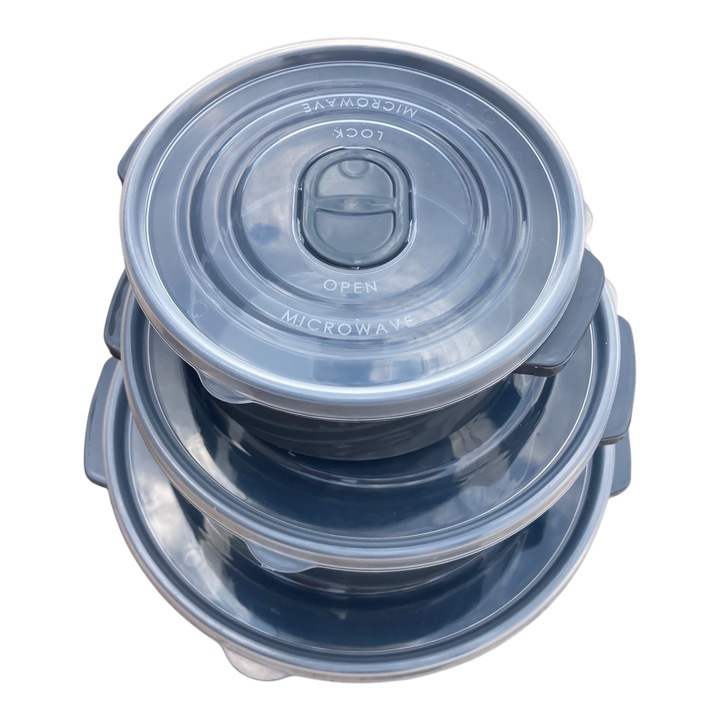 Set 3 caserole alimentare cu supapa