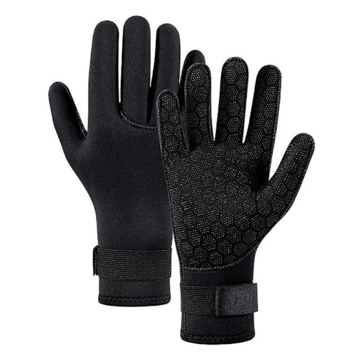 Manusi de scufundare neopren, calduroase, rezistente la apa, palma antiderapanta, incheietura reglabila, Negru, XS