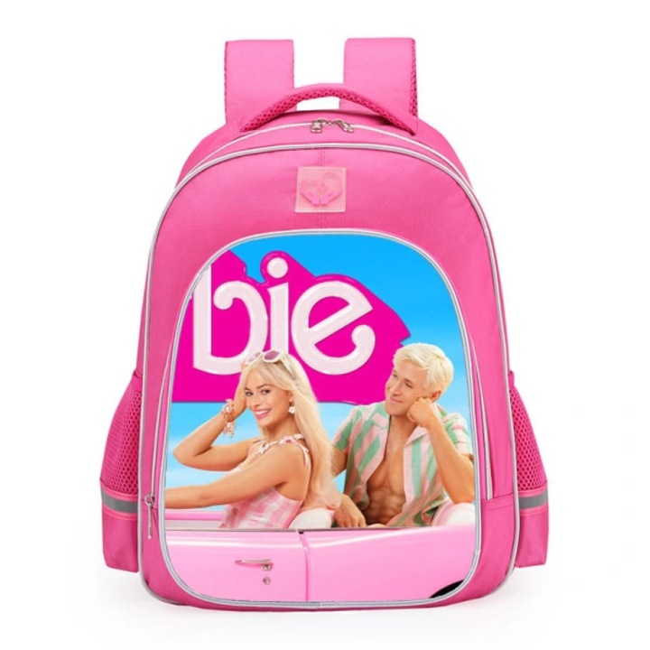 Közepes iskolatáska, Barbie Princess mintával, Oxford, rózsaszín, 38x28x16cm