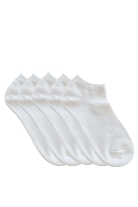 Set 5 perechi-Sosete dama tricot fin, Alb