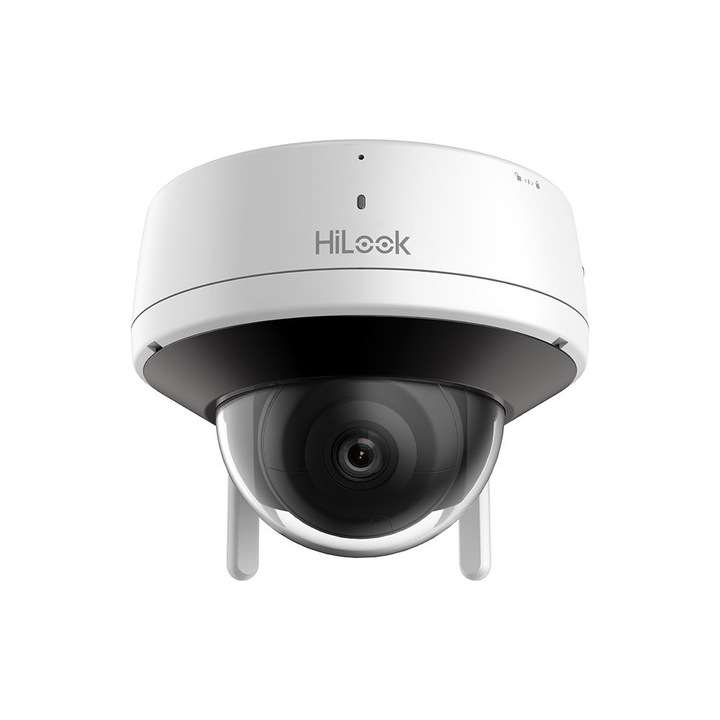 Camera supraveghere IP Dome wireless Hikvision HiLook IPC-D120HA-D/W(W), 2 MP, 2.8 mm, WiFi, IR 30 m, microfon si difuzor, slot card