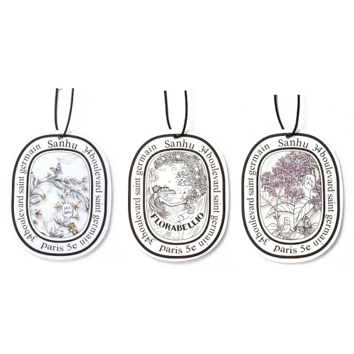 Odorizant auto CooTooLa, set 3 bucati, parfum floral, alb, solid (lemnoasa, de iasomie, de liliac)