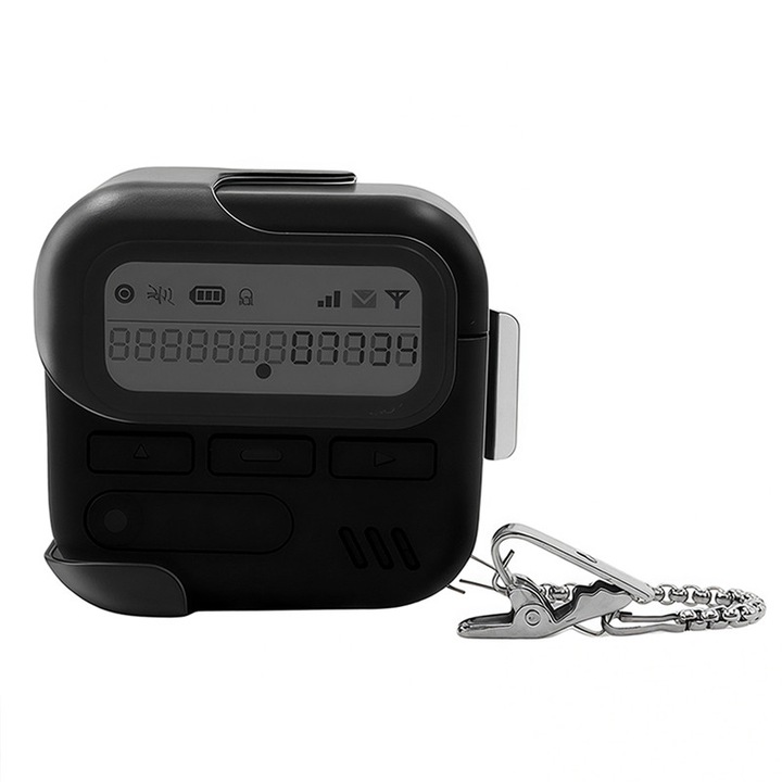 Husa de Protectie Casti, Pentru AirPods 4, cu Lant Metalic, Rezistenta La Zgarieturi si Socuri, Negru