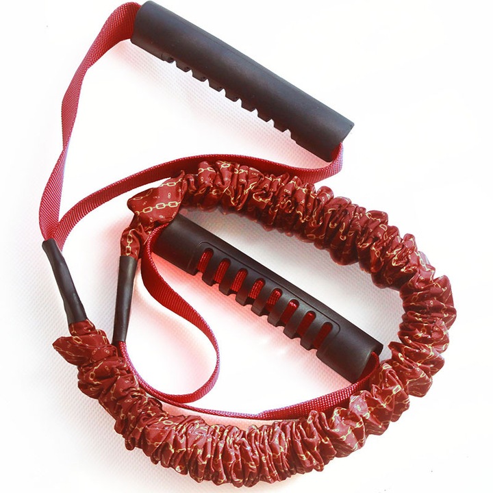 Еластична лента за тренировка, възстановителна гимнастика, домашни/медицински тренировки, съпротивление 9-13кг, Червен, 75см