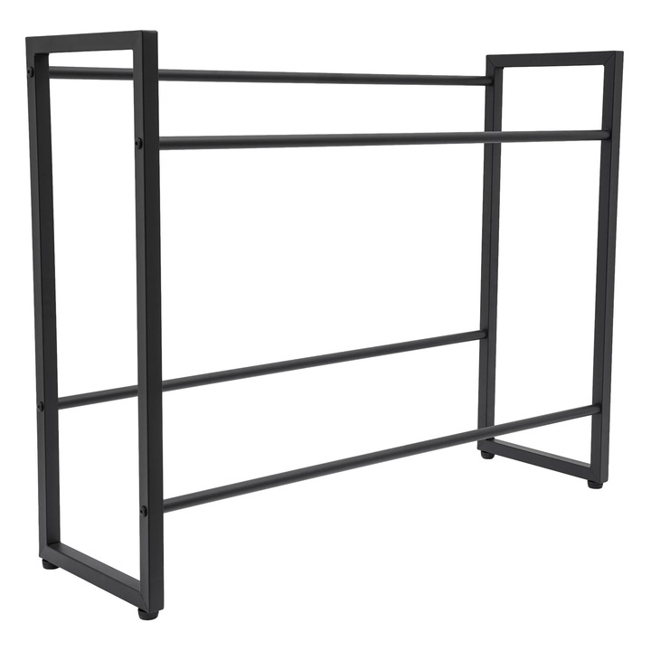 Italtartó ládákhoz polc, Drink Crate Rack, 2 szintes, szénacél, 50 kg/polc, éttermi konyhába, bárba, fekete