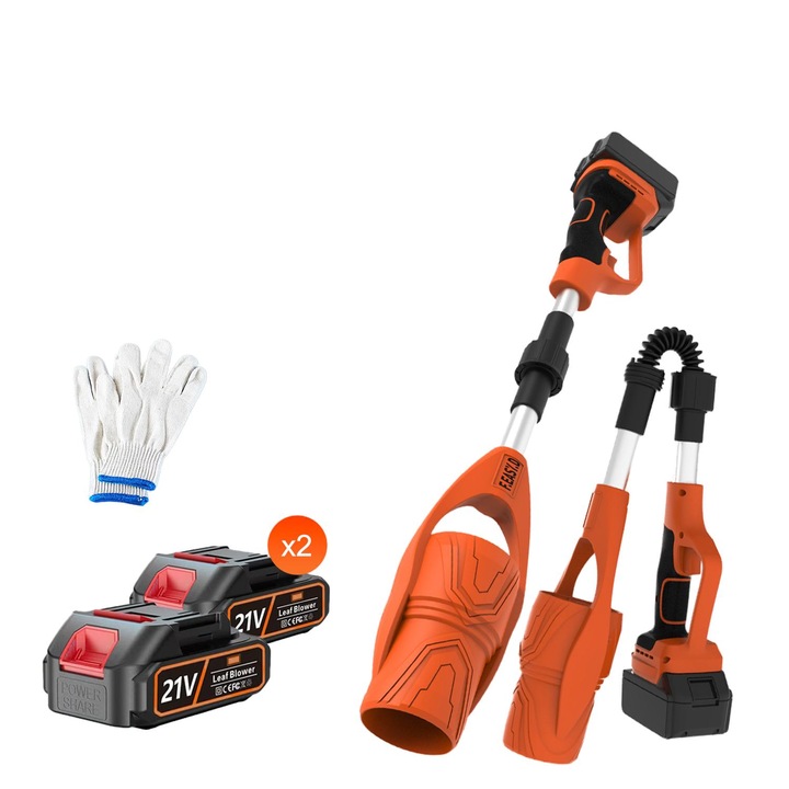 Преносим духалка, 3000mAh, променлива скорост 280 км/ч, сгъваем дизайн, с аксесоари, оранжев