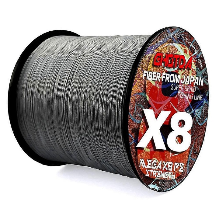 Fir de pescuit 300m, 8 fire impletite, rezistent la abraziune, multicolor, 0.14x0.50mm