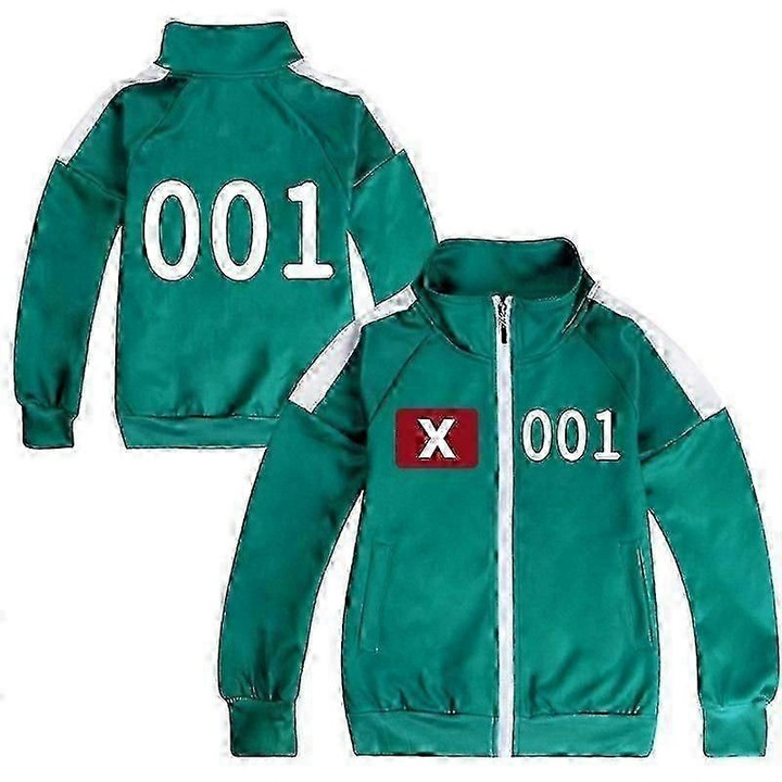 Комплект костюм Squid Game, яке, риза с къс ръкав, панталони, многоцветен, 001130см