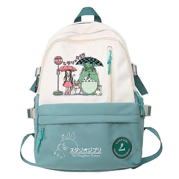Rucsac fashion dama, Totoro, multicolor, impermeabil, 32x20x43cm