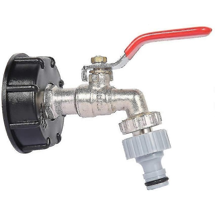 Robinet IBC cu adaptor din alama, 60cm, pentru furtun de gradina 13mm, set 1 buc