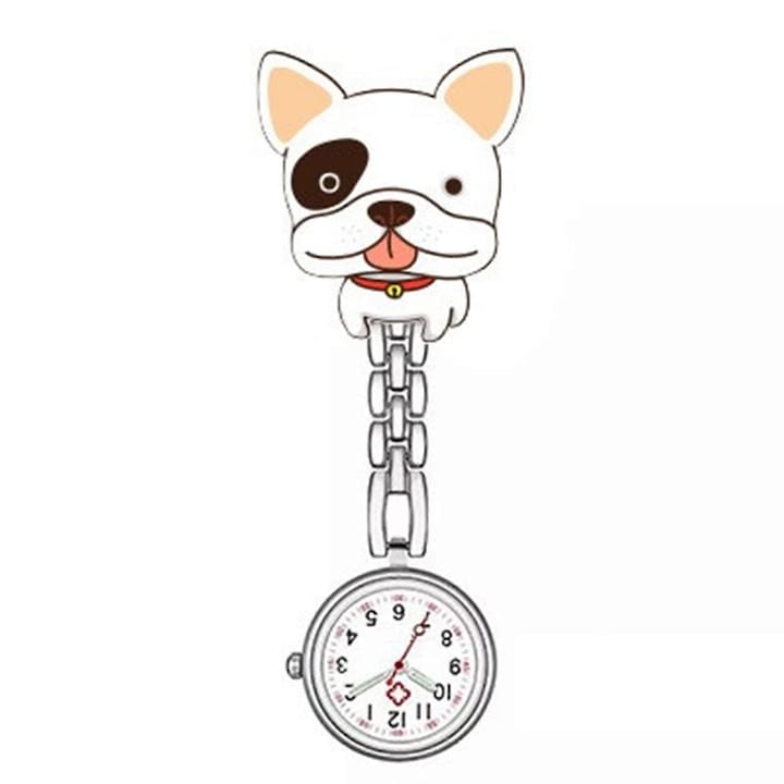 Ceas de buzunar pentru asistenti medicali, design Bulldog, multifunctional, 2.6x9.6cm, multicolor
