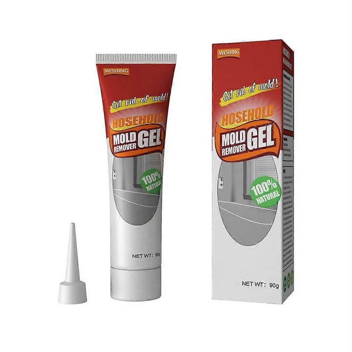 Gel de indepartare a mucegaiului, Jaysuing, 90g, non-toxic, pentru randul de cauciuc al masinii de spalat, garnitura frigiderului, colturi chiuveta