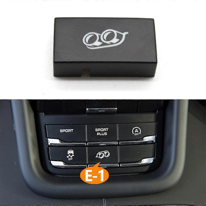 Buton multifunctional pentru consola centrala Porsche Cayenne 7P5 2010-2018, culoare neagra, set de 6 butoane