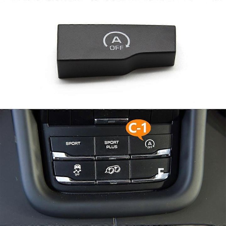 Buton multifunctional pentru consola centrala Porsche Cayenne 7P5 2010-2018, 6 butoane, negru
