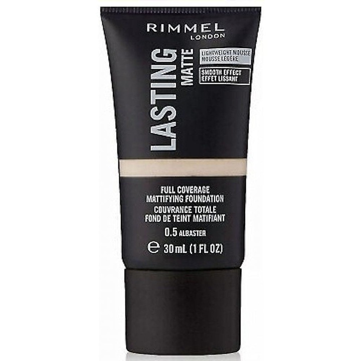 Fond de ten Rimmel Lasting Matte, acoperire totala, finisaj mat catifelat, 30ml