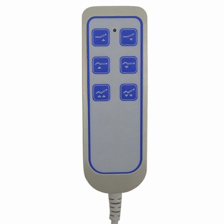 Controler electric pentru pat rabatabil, IP66, PVC, alb, 8 pini