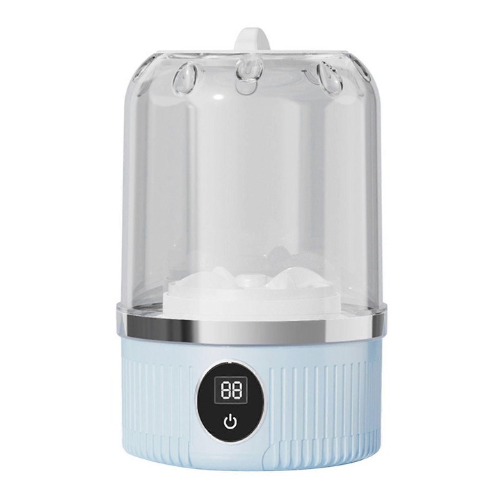 Masina de spalat mini wireless, portabila, pentru haine si lenjerie, albastra