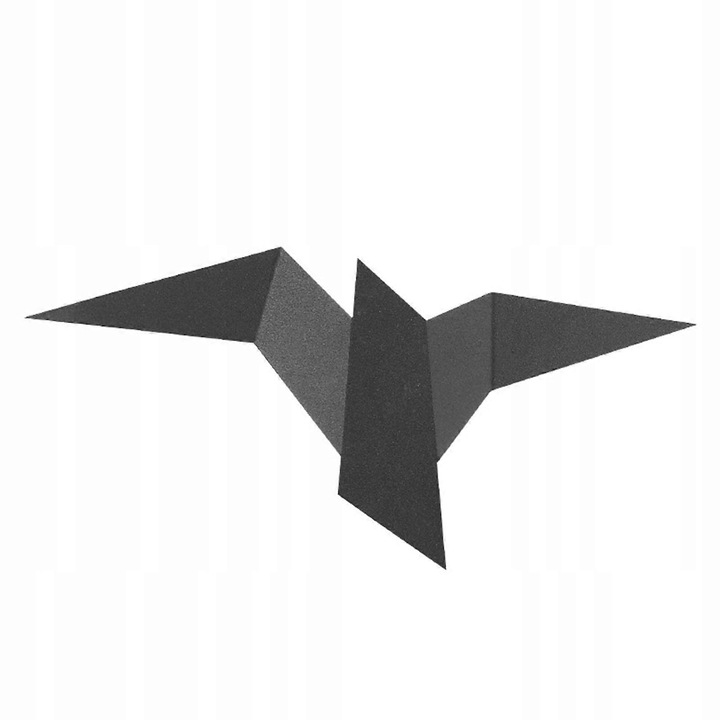 LED fali lámpa, repülő madár mintával, fekete, 340x165mm