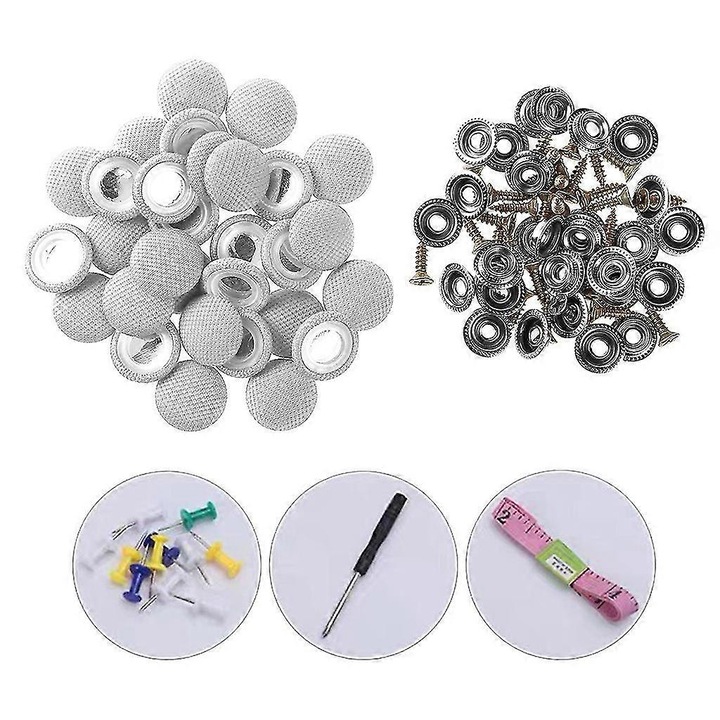 Set reparare plafon auto, 200 componente, bej/gri, 20mm diametru catarama