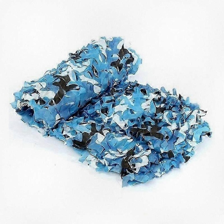 Plasa de camuflaj, 2m x 6m, protectie solara, usor de utilizat, albastru