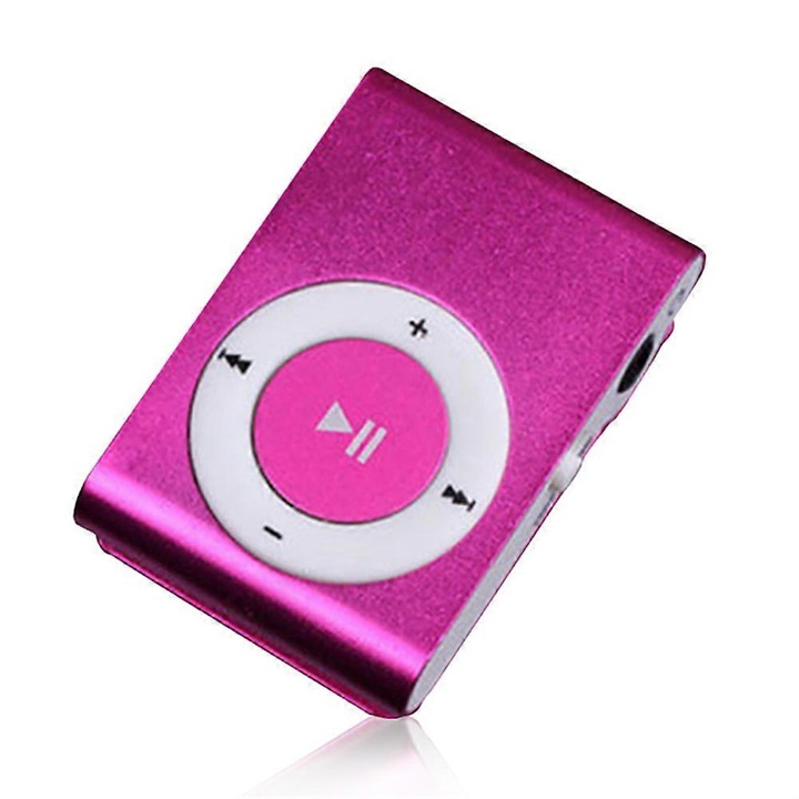Mini MP3 lejátszó, 3,5 mm-es, fém, hordozható, fekete, 16 GB