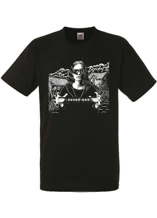 Unisex fekete póló, 100% pamut, oldalvarrás nélküli