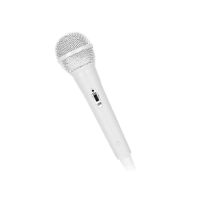 Microfon pentru copii, set microfon portabil cu cablu, alb, 1.5m