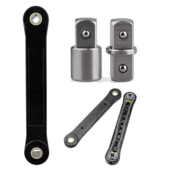 Cheie de extensie, 8 inch, multifunctional, metal, set cu 2 adaptoare