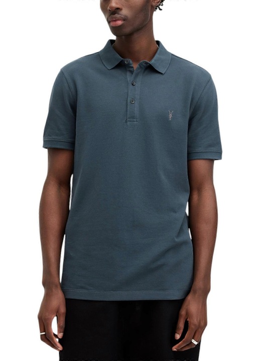 Tricouri polo All Saints, model Reform, slim fit, bleumarin, bumbac, L INTL