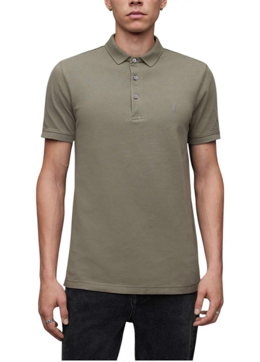 Мъжка поло тениска, Реформ, слим фит, тъмнозелен, памук, L INTL