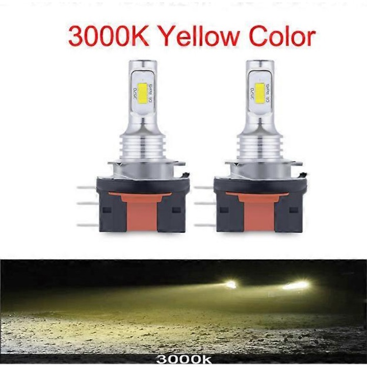 Becuri LED auto set 2 buc, 80W, 30000lm, 6000K, H15/H4/H7, aluminiu