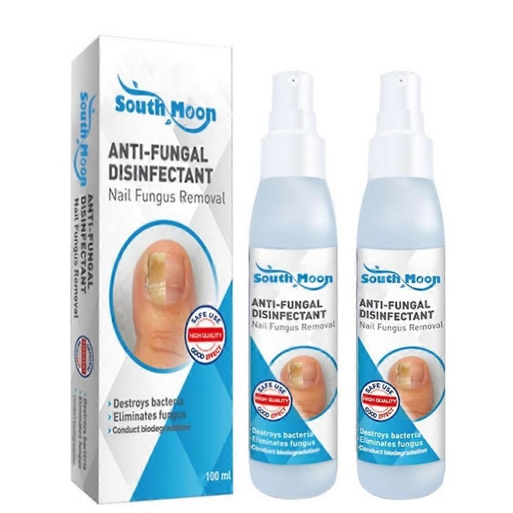 Spray reparare unghii, South moon, 100ml, set 2 bucati, 14.7x4x4cm, pentru onicomicoza