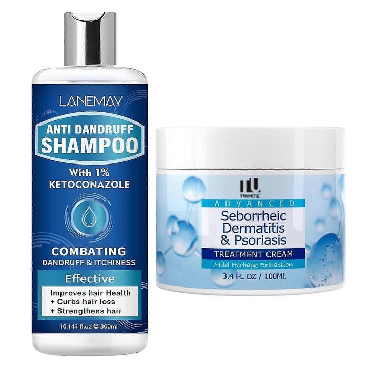 Set sampon anti-matreata si crema pentru dermatita seboreica, tratament pentru scalp, 250ml