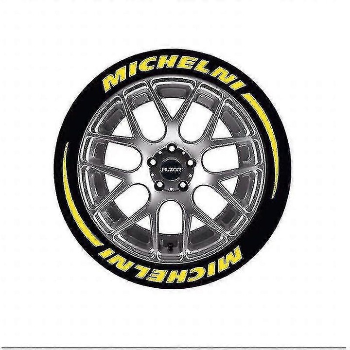 4 seturi de autocolante cu litere auto pentru anvelope, autocolante pentru decorarea masinii, galben Michelin