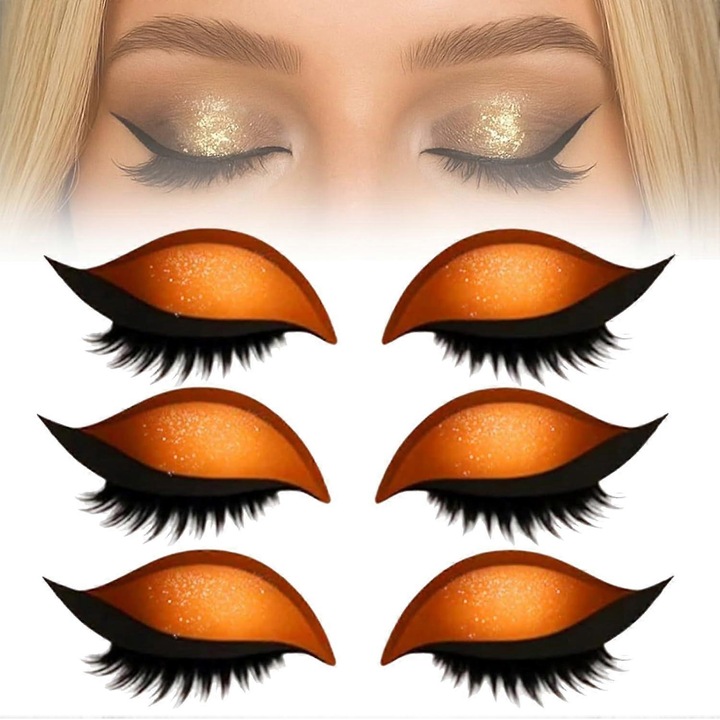 Set de stickere pentru gene, 2 in 1, waterproof, reutilizabile, multicolor