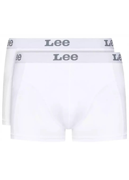 Set Boxeri Barbati 2-Pack, Lee, Alb, 95% Bumbac, 5% Elastan, 2 Bucati, Alb