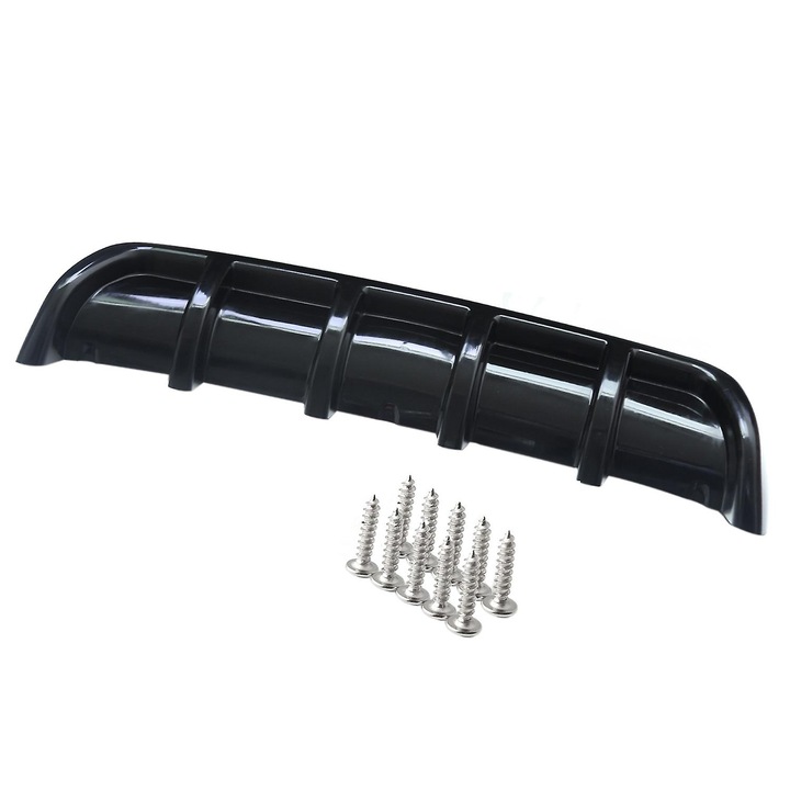 Spoiler auto, 6 fin, negru/carbon, ABS, set complet