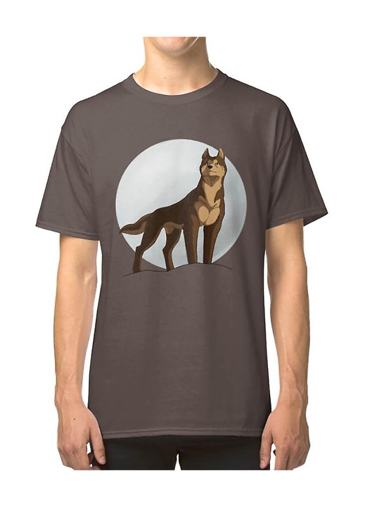 Férfi póló, sötétszürke, pamut, klasszikus szabású, professzionális nyomtatás