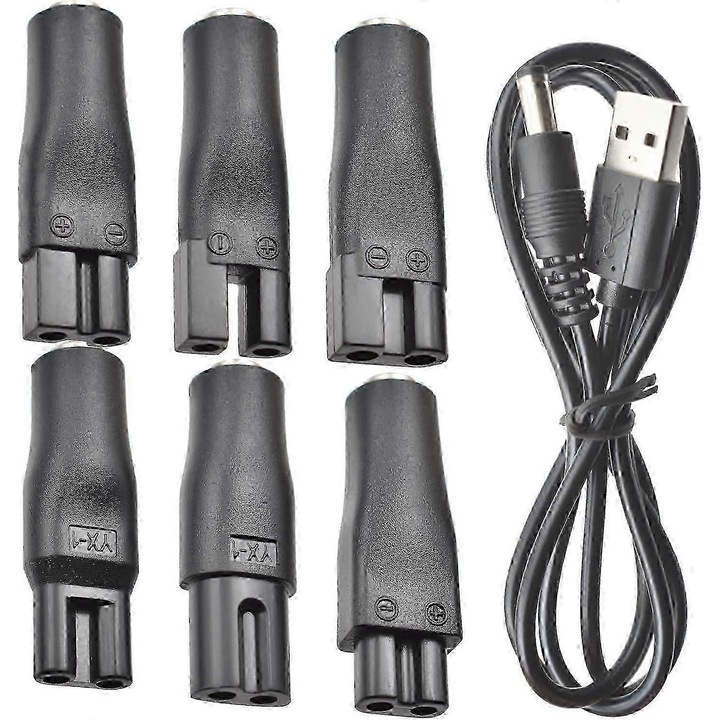 Set 7 piese cablu de incarcare 5V pentru aparate de tuns, masini de ras, trimmere