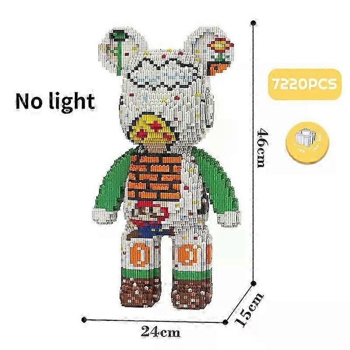 Set de constructie, micro-caramizi, 7220 piese, model Bearbrick Fluid Giant M7100-Y
