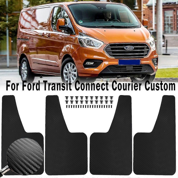 Комплект калници от 4 броя, за Ford E-150, E-250, E-350, E-450, Econoline, Transit, Tourneo, карбонови, черни