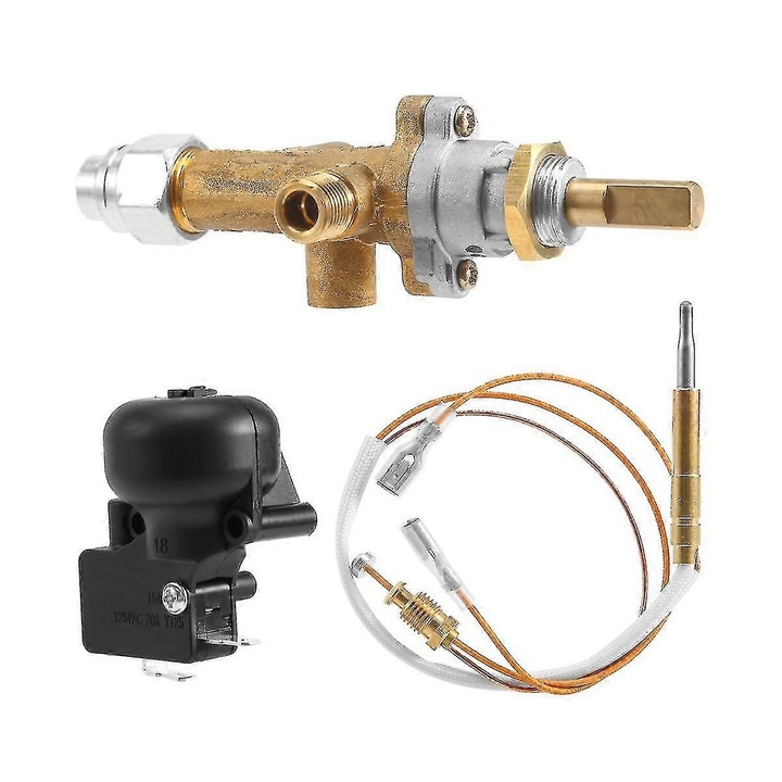 Supapa de control pentru incalzitoare pe gaz, cu termocuplu, din alama, 11.5cm, pentru propan