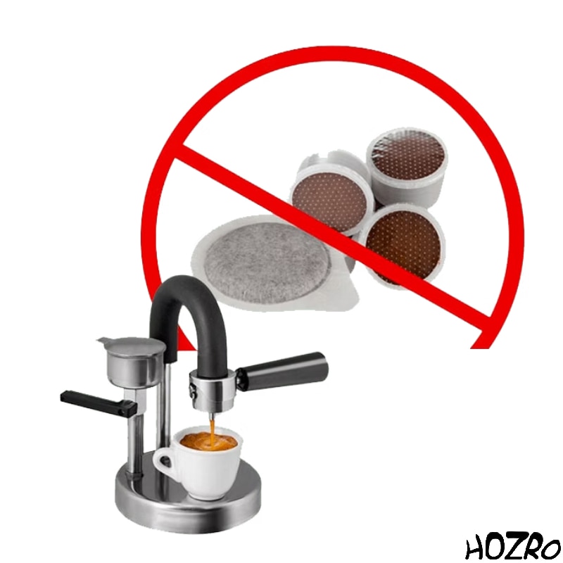 Aparat Portabil HOZRO, Solutia inteligenta pentru un espresso autentic italian direct de pe aragaz, din Inox, Ideal pentru Acasa, Birou, Calatorii, Camping sau Picnic, Tip Espresso Manual