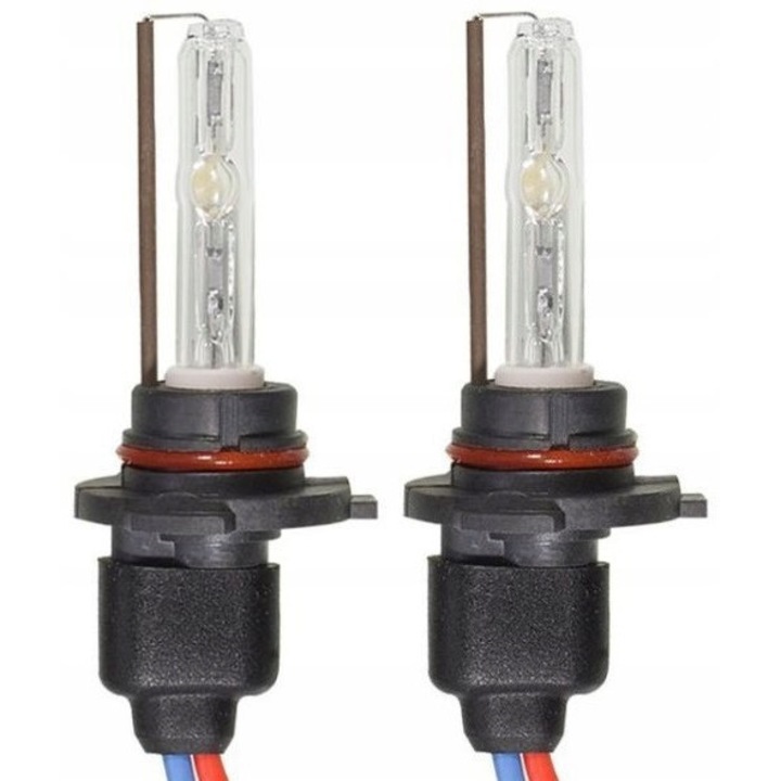Set 2 Becuri Xenon HB3, AMIO, 6000K, P20d, 35W, negru