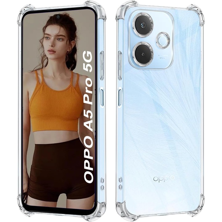 Husa Anti soc, transparenta compatibila cu OPPO A5 Pro