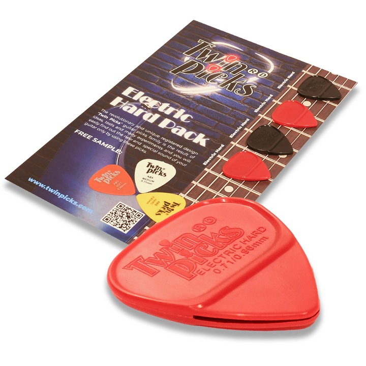 Pene de chitara duble Twin Picks – Pachet (4+3) Electric Hard – Atac precis, sunet puternic si definit