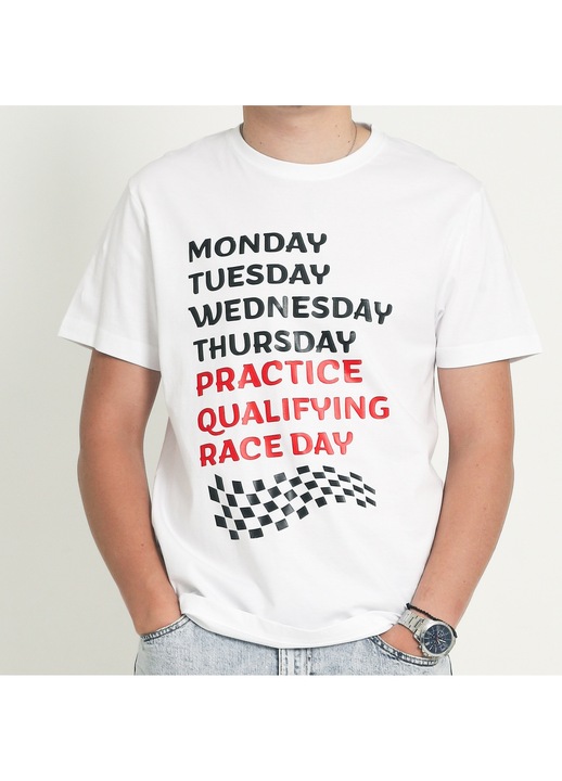 Unisex póló, pamut, fehér, Race Week, Formula 1