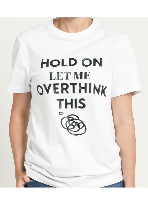 Uniszex póló, fehér, pamut, ironikus, M