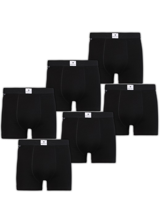 Boxeri barbati, Moraj, set de 6, confortabili, negri, bumbac cu elastan