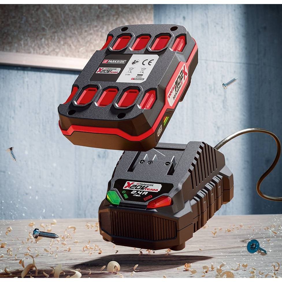PARKSIDE Batterie 20 V 2 Ah PAP 20 B1 et chargeur 2,4 A PLG 20 C1 de
